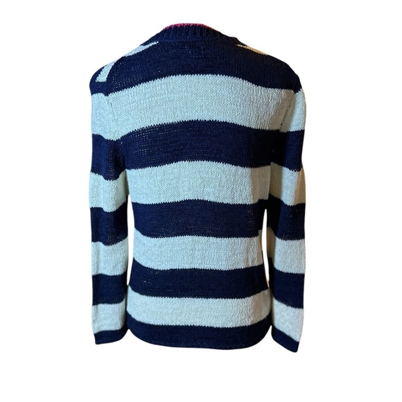 ❗️SOLD❗️Cable and Gauge Blue and White Striped Cardigan - Picture 2 of 9